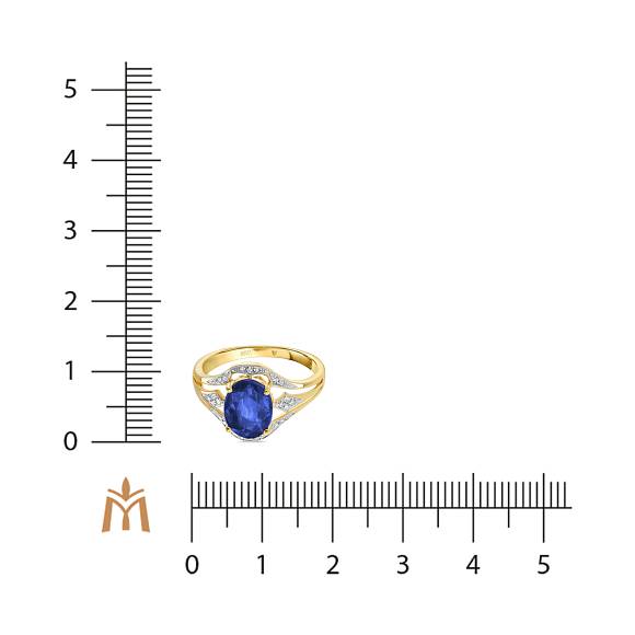 Кольцо с бриллиантами и кианитом R97-CR3429-KB-R17 - Фото 2