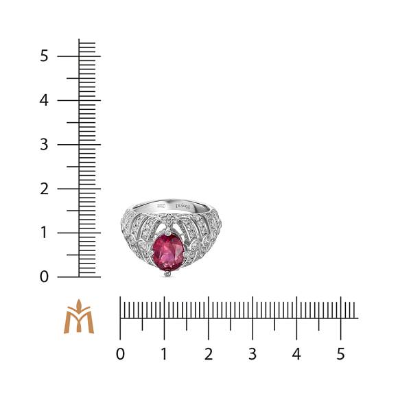 Кольцо с бриллиантами и рубеллитом R108-RL-0121 - Фото 4