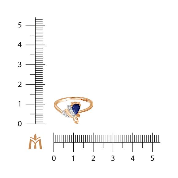 Кольцо с бриллиантами и сапфиром R131-R4342-SA - Фото 2