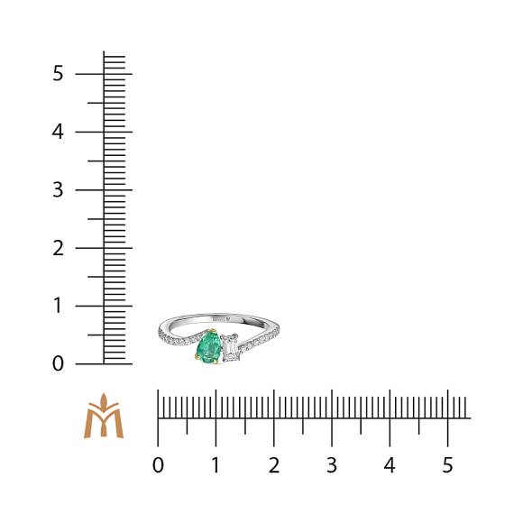 Кольцо с бриллиантами и изумрудом R01-0915EM - Фото 2