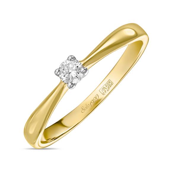 Помолвочное кольцо из белого золота 585 пробы с бриллиантом R01-SOL60-010-G1 - Фото 3