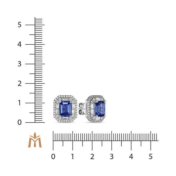 Серьги с бриллиантами и танзанитами