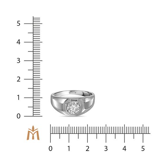 Мужское Кольцо с выращенным бриллиантом M127-MLN-0140 - Фото 2