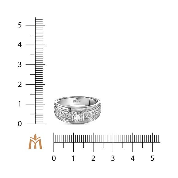Мужское Кольцо с выращенным бриллиантом M127-MLN-0144 - Фото 2