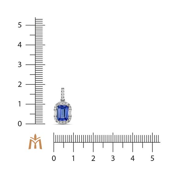 Подвеска с бриллиантами и танзанитом