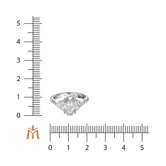 Кольцо с выращенным бриллиантом R01-MLN1263OV - Фото 3